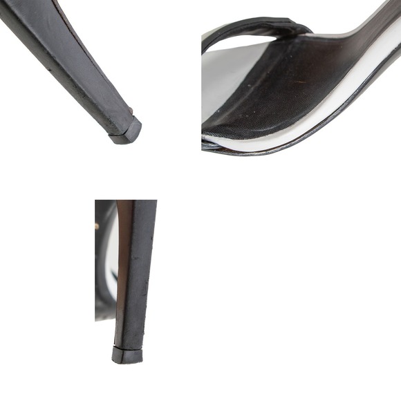 Versace Logo Strap High Heel Sandals Black Leather Ankle Strap US 7 / EU 37 - Picture 11 of 12